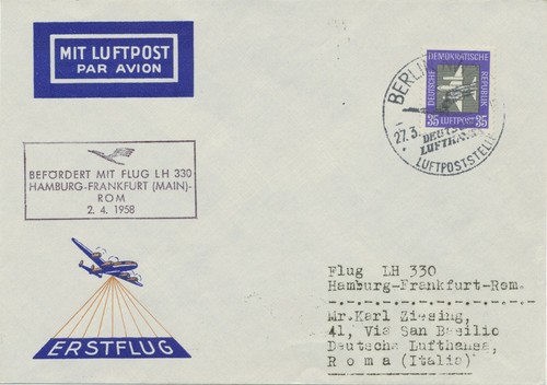 Ddr 1958 erstflug deutsche - ddr,