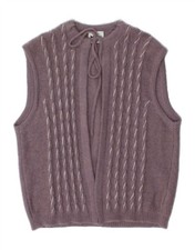 BLEYLE Damen ärmellose Strickjacke Pullover UK 14 Medium lila Mohair CI06