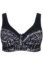 Ulla Popken Damen große Größen Entlastungs BH grafischer Druck ohne Bügel