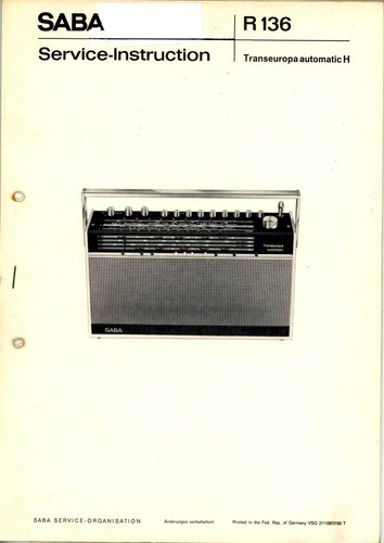 Saba service manual für - service,