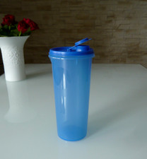 Tupperware großer Schüttelbecher 1 l Trinkflasche Wassermax Blau Mixbecher neu