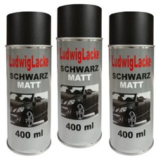 Schwarz Matt 3 Spraydosen Autolack je 400ml Ludwiglacke