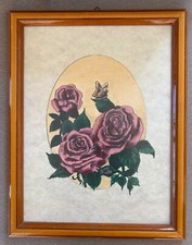 Rosenbild mit Holzrahmen -