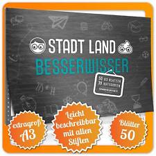 XXL Stadt Land Fluß A3 Spielblock - Neuauflage 39 Kategorien Quiz Familien-Spiel