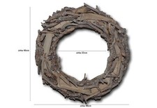 Holzkranz 40cm grau Deko Weiden Kranz Herbst Weihnachten Advent f. Tür/Tisch