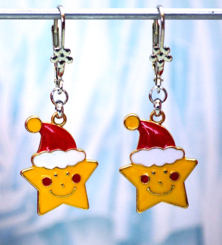 Weihnachtsohrringe mit brisur - mit,