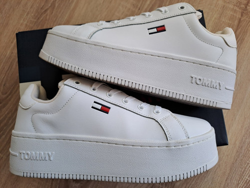 Tommy jeans leder flatform - leder,