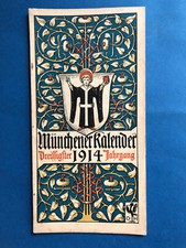 Münchener Kalender 1914, Wappenkalender, prächtige Farb-Holzschnitte, Otto Hupp,
