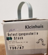 14 Stück Befestigungsschellen Kleinhuis zwei lappig für Rohr/Kabel Ø 47mm