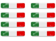 8x 3D Gel Aufkleber Italien Italy Italia 6cmx1cm Flagge Fahne Flag Stickers