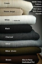 Rippbündchen Bund Stoff, Grobstrick Stretch Strick, halber Meter Länge, 100 cm breit