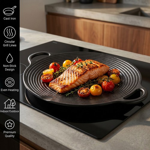Gusseisen grillpfanne 30cm - gusseisen,