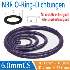 O-Ringe 5mm - 478mm Schnurstärke 6mm NBR 70 Dichtung Dichtring O-Ring Gummiring
