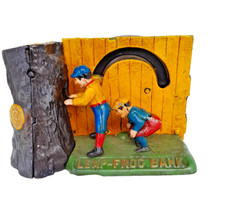 Spardose mechanische Spardose Bockspringen Gusseisen Geschenk Vintage Eycatcher