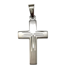 925 Silber Unisex Kreuzanhänger Anhänger Kreuz massiv diamantiert rhodiniert