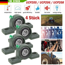 4 Stück UCP205/206/208 für 25/30/40mm Welle Gehäuselager Stehlager Lagerbock DE