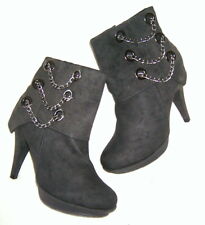 Stiefeletten Grau Kette  Gr. 38  (Wie Neu)