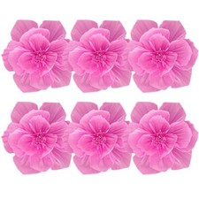 3D Krepppapier Blumen 6er Set
