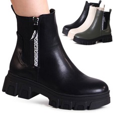 Damenschuhe Plateau Stiefeletten Chelsea Boots Ankle Boots Booties Kurzstiefel
