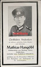 Sterbebild WWII Gefreiter