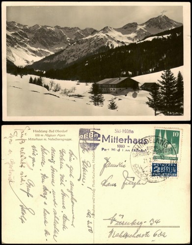 Ansichtskarte bad hindelang - ansichtskarte,