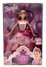 2002 Happy Birthday Barbie Puppe mit Tiara / Krone - Mattel 56793, NrfB