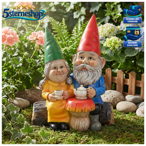 Gartenzwerg paar kaffeetrinken - paar,