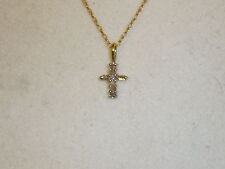 Diamant 10 K Gelbgold Kreuz Anhänger