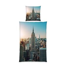 Empire State Building Manhattan New York Skyline Bettwäsche glatt 135 x 200 cm