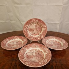 Royal Tudor Ware „Coaching Taverns“ Rot 4 Suppenteller Ø 22,8cm Keramik