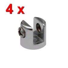 4x Chrom Glasplattenträger