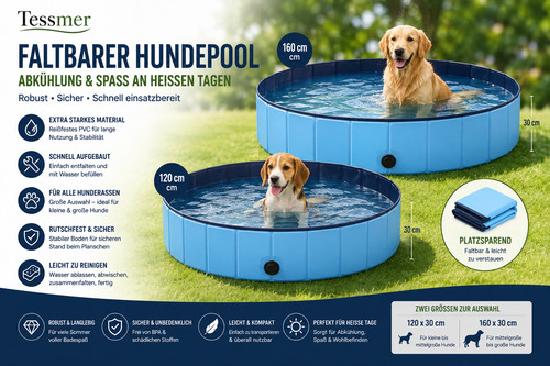 Hundepool faltbar 120 - /160, cm
