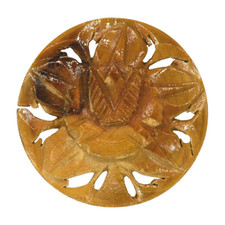 Vintage Brosche - Holz -