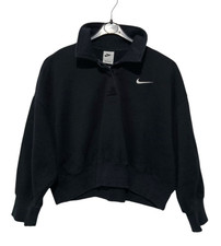 Nike Sportswear Damen schwarzes Sweatshirt Gr. M / 38 cropped Fleece Pullover