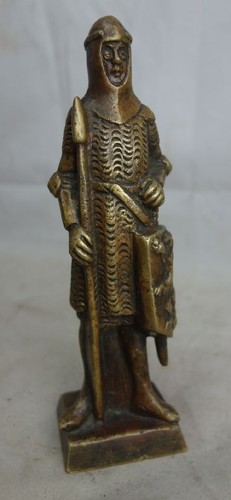 Antike bronze figur ritter mit - bronze,