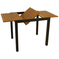 Gartentisch Ausziehtisch Balkontisch ausziehbar VICENZA 120cm Alu Holz, 2. WAHL