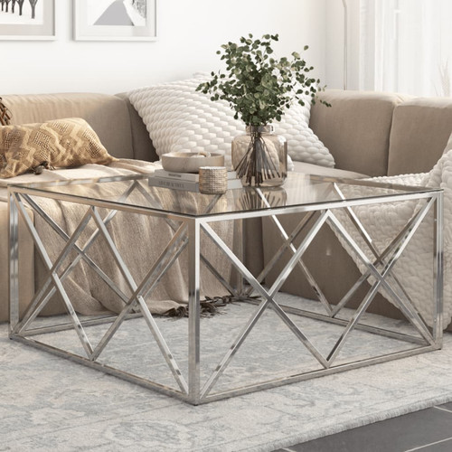 Couchtisch 100x100x50cm silber - couchtisch,
