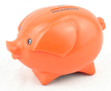 Altes Sparschwein Spardose Volksbank in orange 1970er Jahre vintage
