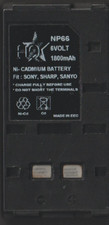 Sony Sharp Sanyo NP - 66  Camcorder & Video Battery 6V 1800mAh