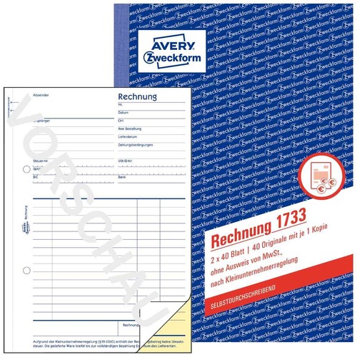 Avery rechnung 1733 - rechnung, 2