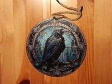 Rabe Gothic Mystik Fensterbild