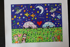 James Rizzi , Farblithografie, auf Leinwand, sehr selten