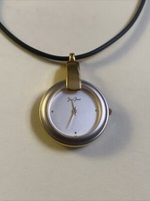 Jean Jacot Umhängeuhr  Kettenuhr , goldfarben Gummi Kette Neu Zustand L. 370 mm