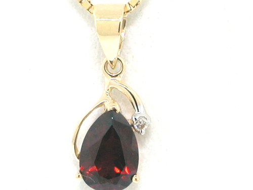 Granat anhänger 585 - 585, gelbgold