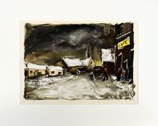 Vlaminck, Winter. (Um 1950). Original-Farblithografie.