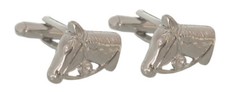 Manschettenknöpfe Pferde Kopf silbern glänzend + MM0699 + Box