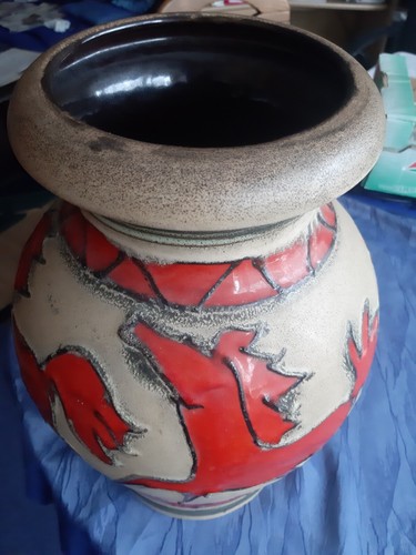 Majolika bodenvase achtung - majolika,