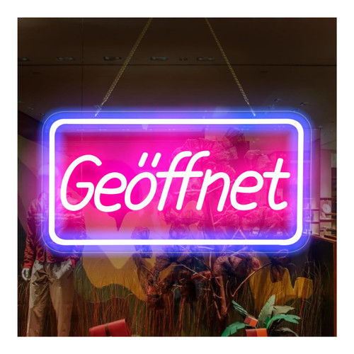 Led neonschild geöffnet - led,