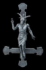 Wandrelief - Baphomet am Petruskreuz - Fantasy Gothic Wanddeko 