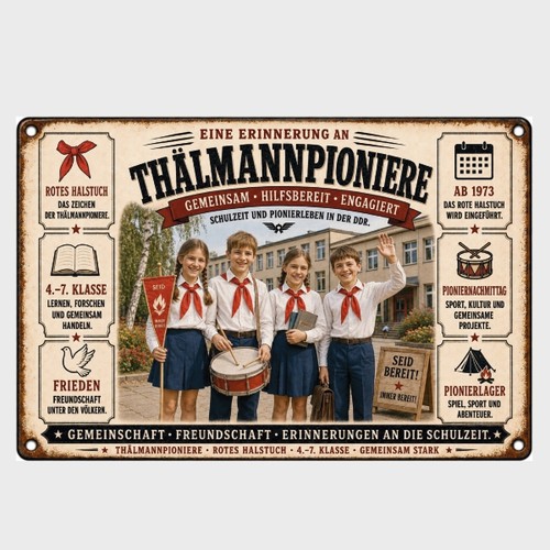 Blechschild ddr thälmann - blechschild,